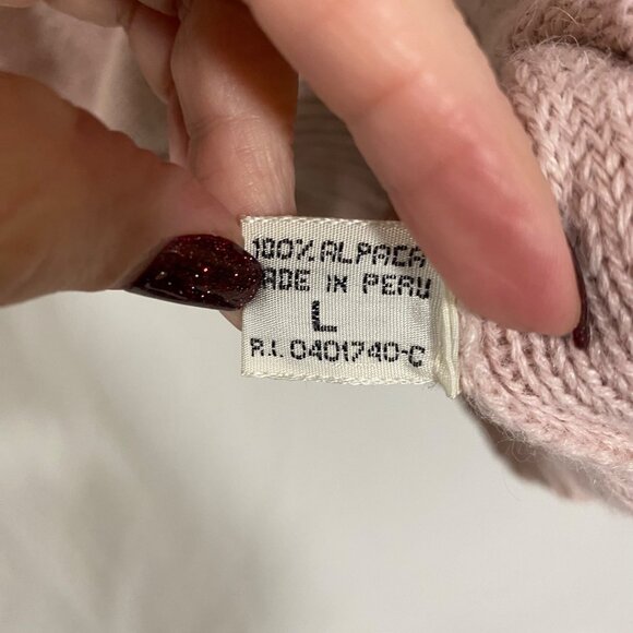 Peruvian Connection Vintage Handmade Pink Alpaca Sweater Tunic Size L‎ - Picture 5 of 8